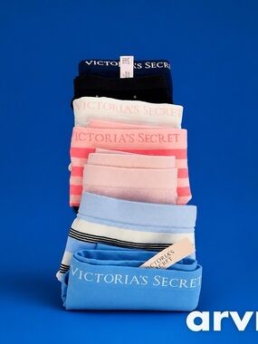 Victoria's Secret Women's Assorted Cotton Briefs - Blue, Pink, Black, White
